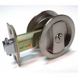 1602 Manija de puerta de bolsillo de madera de granero deslizante invisible Cierro con llaves